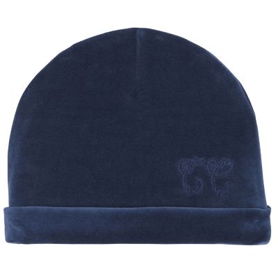 Bonnet de naissance Toile de Jouy bleu Tartine et Chocolat