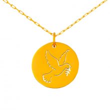 Médaille colombe ajourée sur chaîne (or jaune 18 carats)  par Maison La Couronne