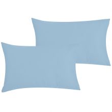 Lot de 2 taies d'oreiller en coton bio bleu ciel (35 x 40 cm)  par P'tit Basile