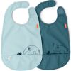 Lot de 2 bavoirs imperméable à velcro Deer Friends bleu - Done by Deer