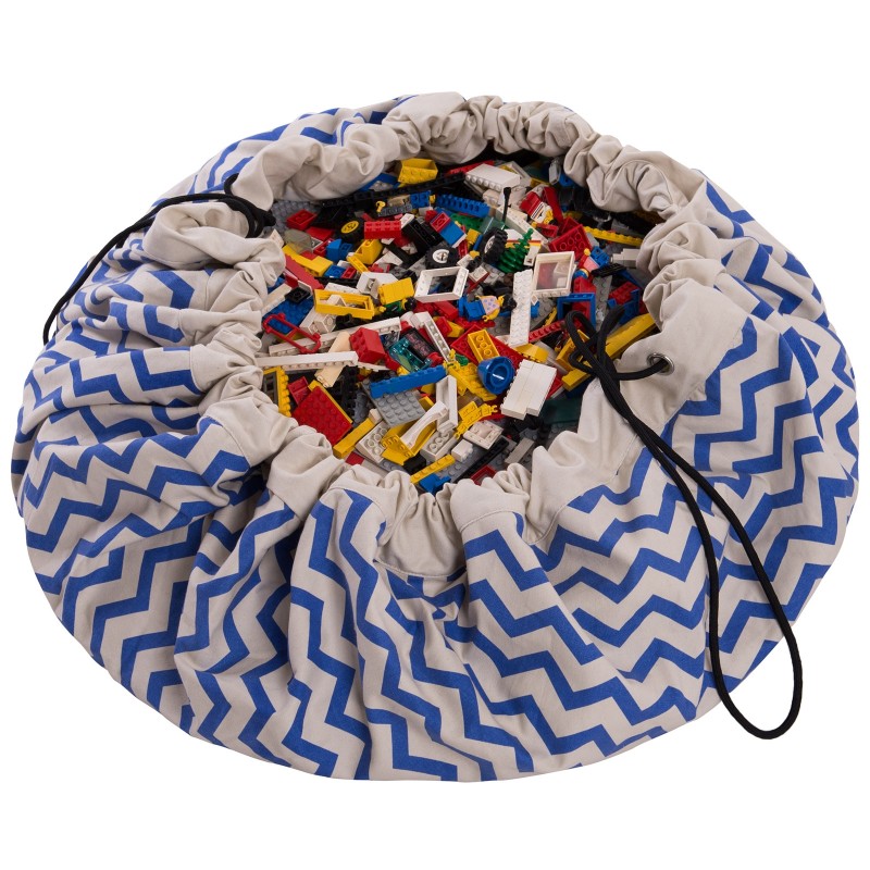 Sac à jouets 2 en 1 zigzag bleu Play&Go