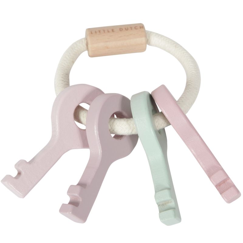 Trousseau de clés en bois Adventure pink Little Dutch
