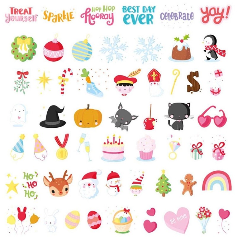 Assortiment de motifs pour lightbox Let's celebrate A Little Lovely Company