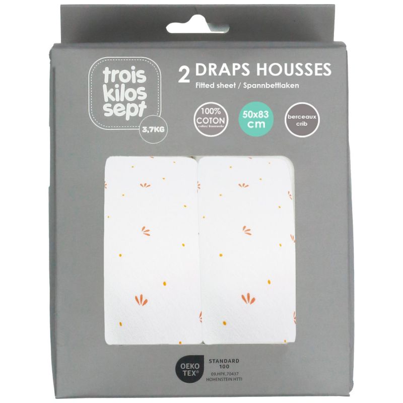 Lot de 2 draps housses Gatsby (50 x 83 cm) Trois Kilos Sept Packaging 4