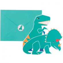 Lot de 8 cartes d'invitation Dinosaure  par My Little Day