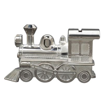Tirelire Locomotive personnalisable (métal argenté)  par Daniel Crégut