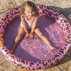 Piscine enfant Léopard rose et doré (100 cm)