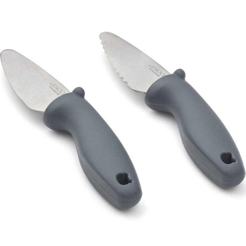 Lot de 2 couteaux Perry Whale blue Liewood
