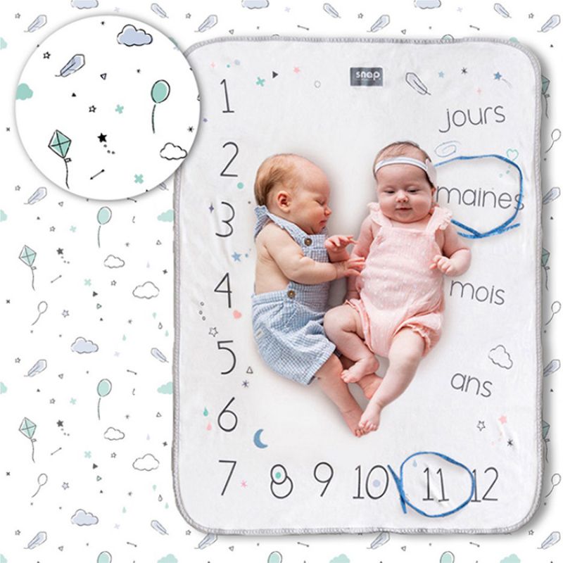 Couverture étapes de bébé Minty white Snap The Moment