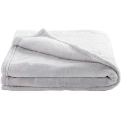 Couverture microfibre Microdoux gris perle (75 x 100 cm) - Domiva