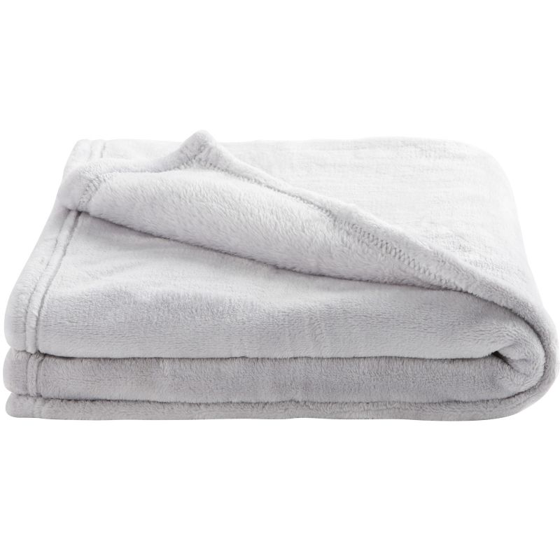 Couverture microfibre Microdoux gris perle (75 x 100 cm) Domiva Produit 1 grande taille