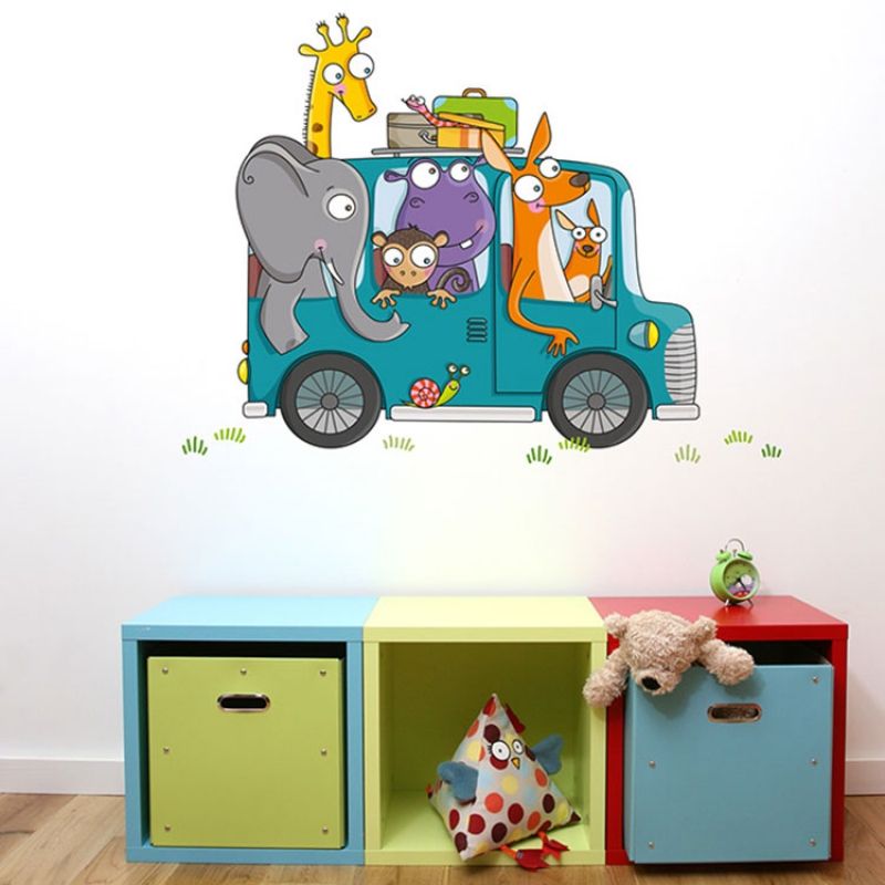 Grand sticker animaux A plus dans le bus Série-Golo
