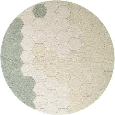 Tapis lavable rond Honeycomb Blue Sage (140 cm)