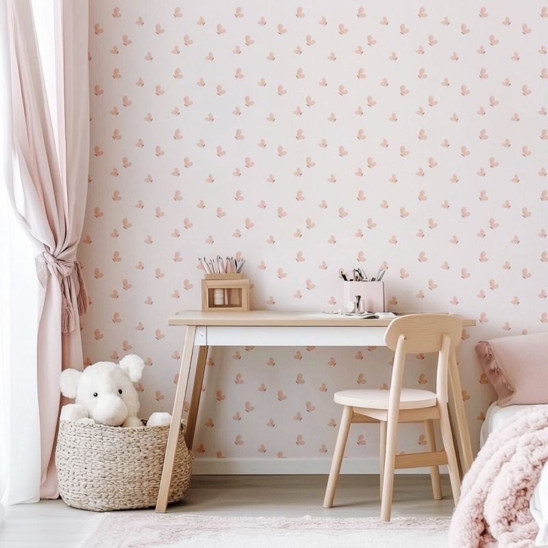 Papier peint Cherry Cherie papillons Love pink (50 cm x 10m)  Lilipinso Ambiance 2