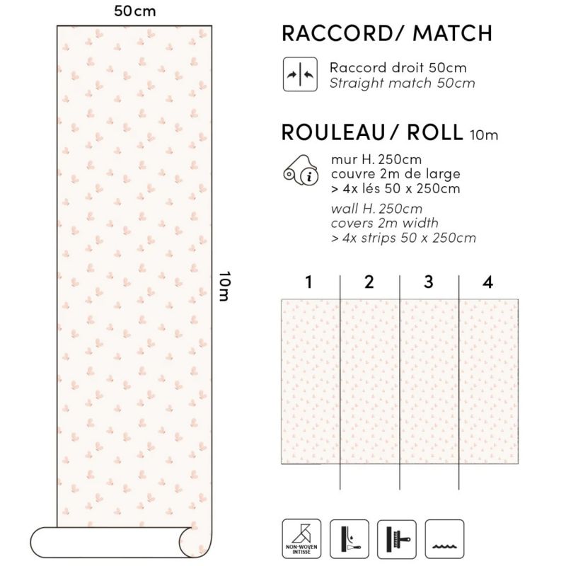 Papier peint Cherry Cherie papillons Love pink (50 cm x 10m)  Lilipinso Produit 4