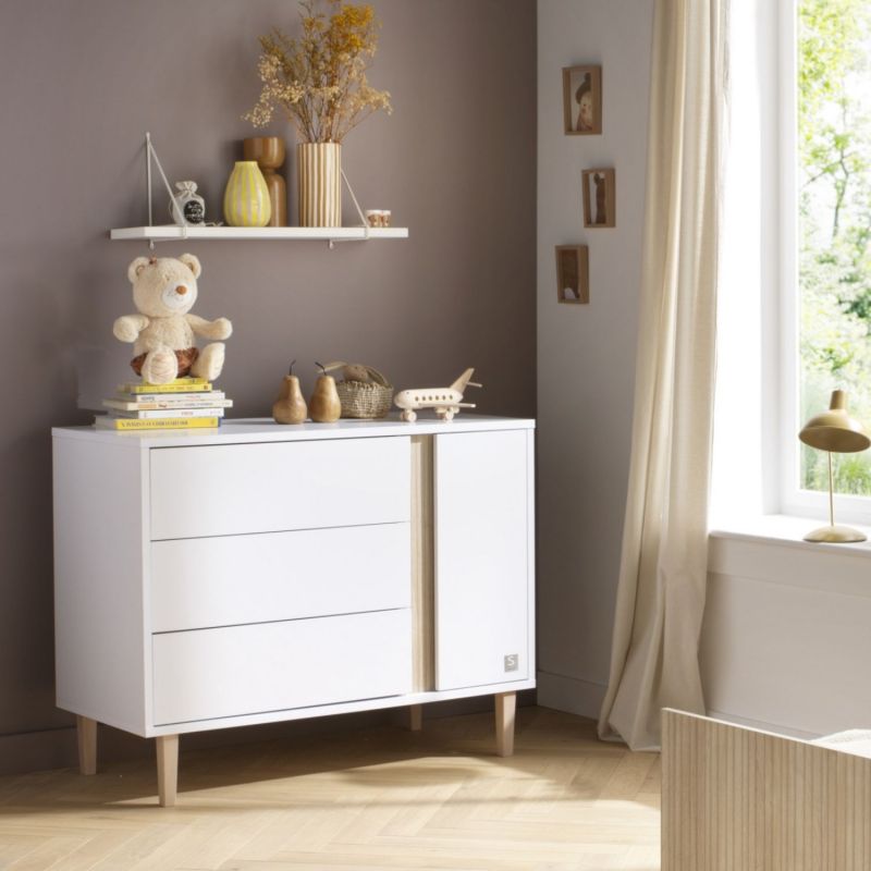 Commode 3 tiroirs et 1 porte Paloma Sauthon mobilier Ambiance 2