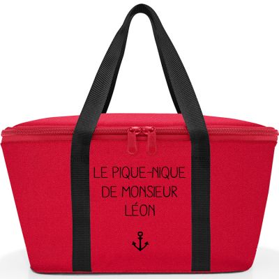 Grand sac isotherme rouge (personnalisable)  par Les Griottes