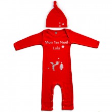 Set Pyjama personnalisable + Bonnet Mon Premier Noël (6 mois)  par Les Griottes