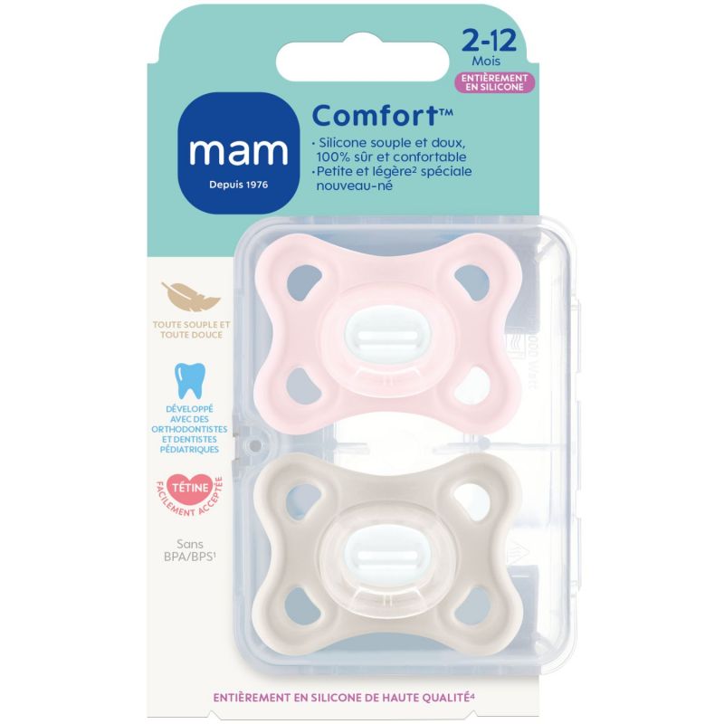 Sucette Comfort Rose en silicone (2-12 mois) MAM Produit 2