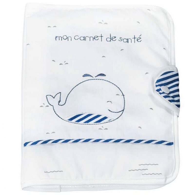 Protège carnet de santé Blue baleine Sauthon