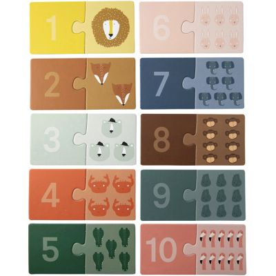 Lot de 10 petits puzzles pour apprendre à compter (2 pièces)  par Trixie
