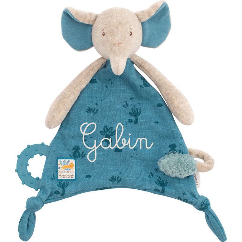 Doudou attache sucette éléphant Sous mon baobab (personnalisable) Moulin Roty Produit 1 grande taille