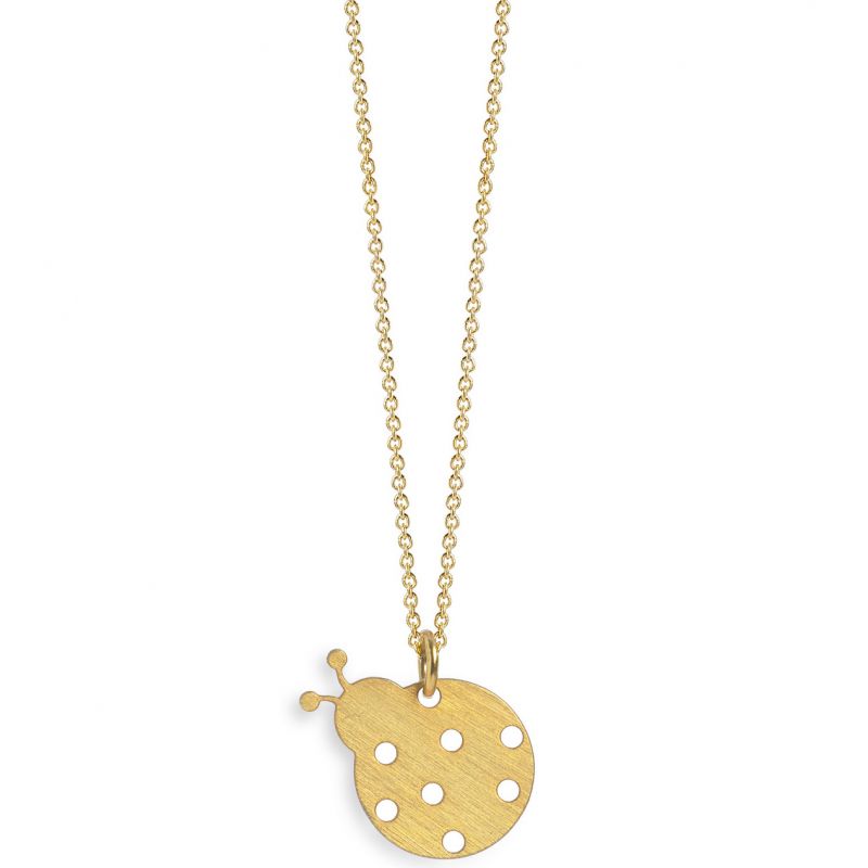 Collier chaîne 40 cm pendentif Nature coccinelle 19 mm (vermeil doré) Coquine