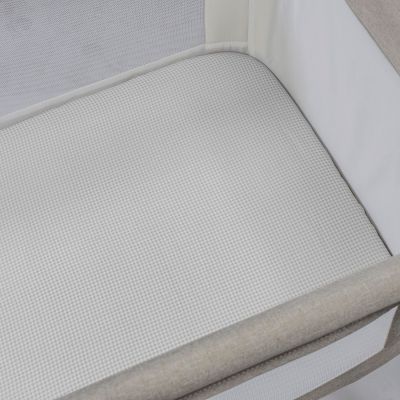 Drap housse pour berceau Little Bloom Vichy Gris (90x50 cm)
