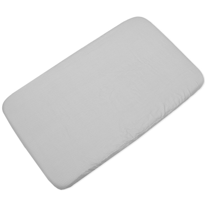 Drap housse pour berceau Little Bloom Vichy Gris (90x50 cm) Pasito a pasito Produit 1