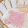 Bonnet Ours en maille Rose poudre (0-1 mois) Trois Kilos Sept Ambiance 3