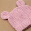 Bonnet Ours en maille Rose poudre (0-1 mois) Trois Kilos Sept Ambiance 4