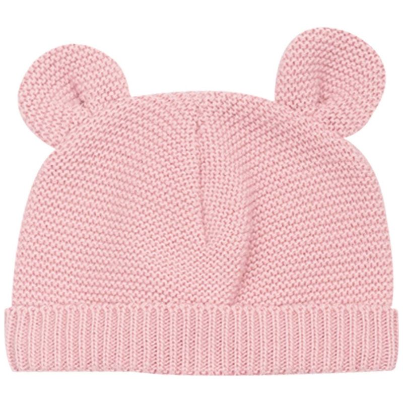 Bonnet Ours en maille Rose poudre (0-1 mois) Trois Kilos Sept Produit 1