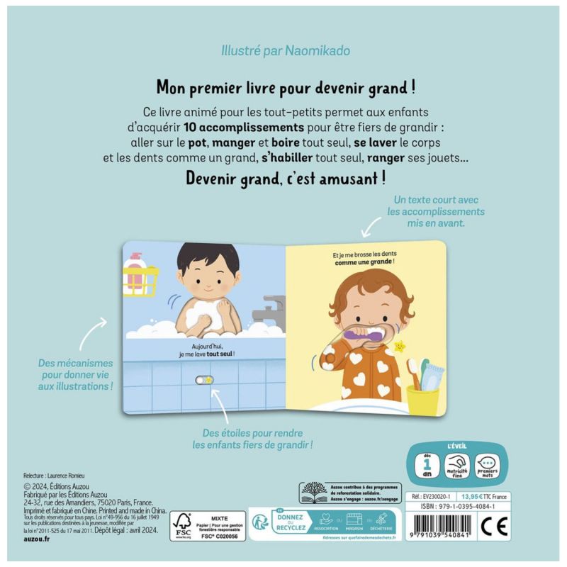 Livre Je deviens Grand Auzou Editions Produit 4
