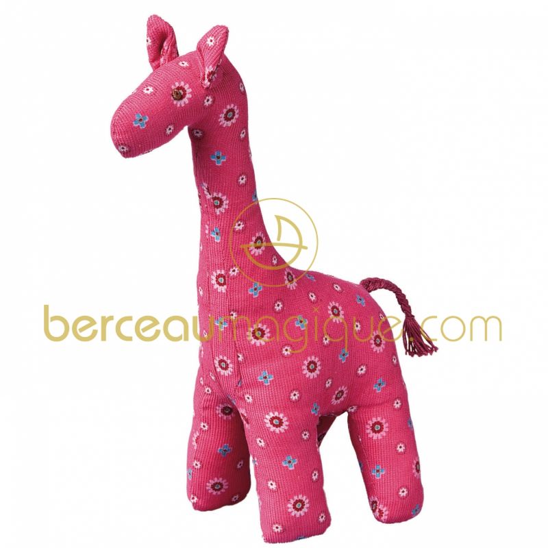 Girafe musicale imprimé fuchsia (26 cm) Trousselier