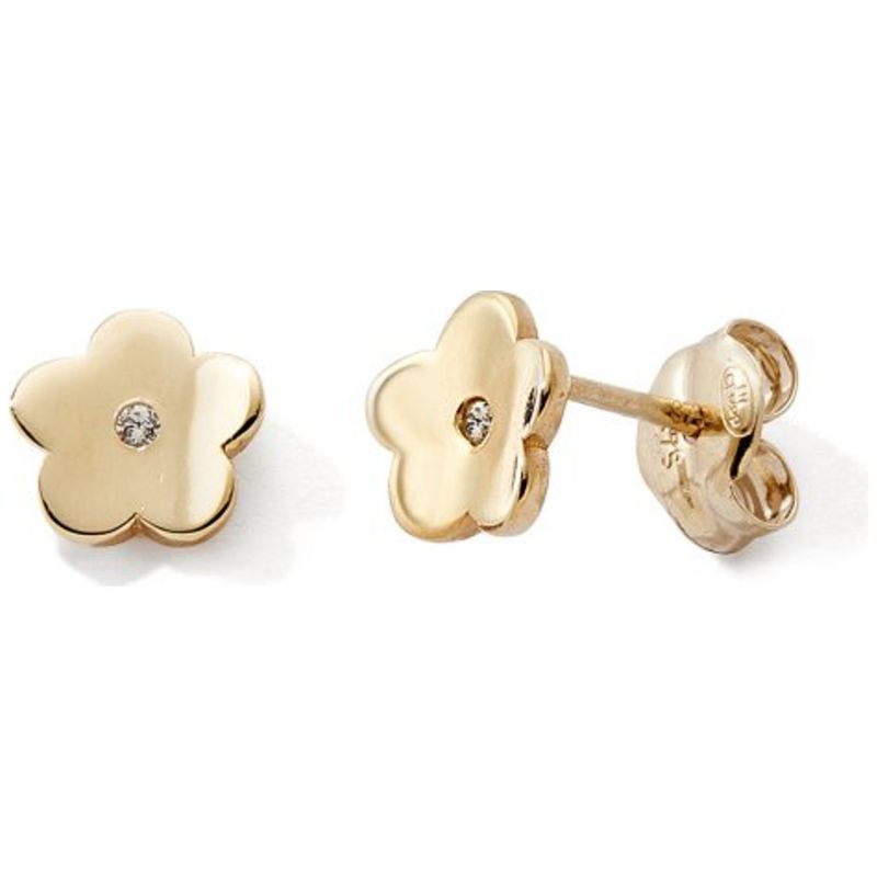 Boucles d'oreilles Fleur-Oxyde (or jaune 375°) Baby bijoux Produit 1