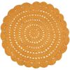 Tapis lavable rond Alma crochet mangue (120 cm) - Nattiot