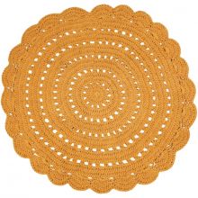 Tapis lavable rond Alma crochet mangue (120 cm)  par Nattiot