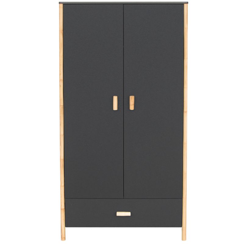 Armoire 2 portes + 1 tiroir Océane gris ardoise Théo