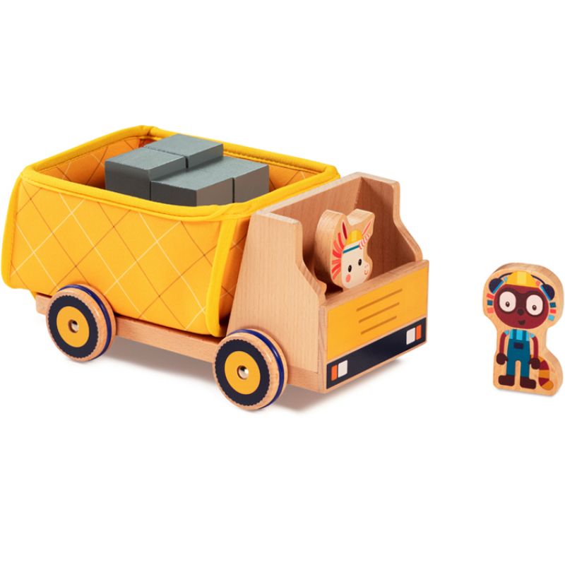 Camion benne et figurines en bois Lilliputiens