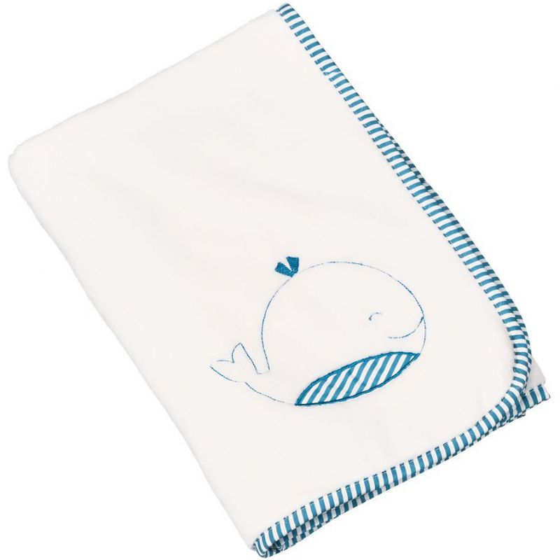 Couverture en polyester Blue baleine (75 x 100 cm) Sauthon