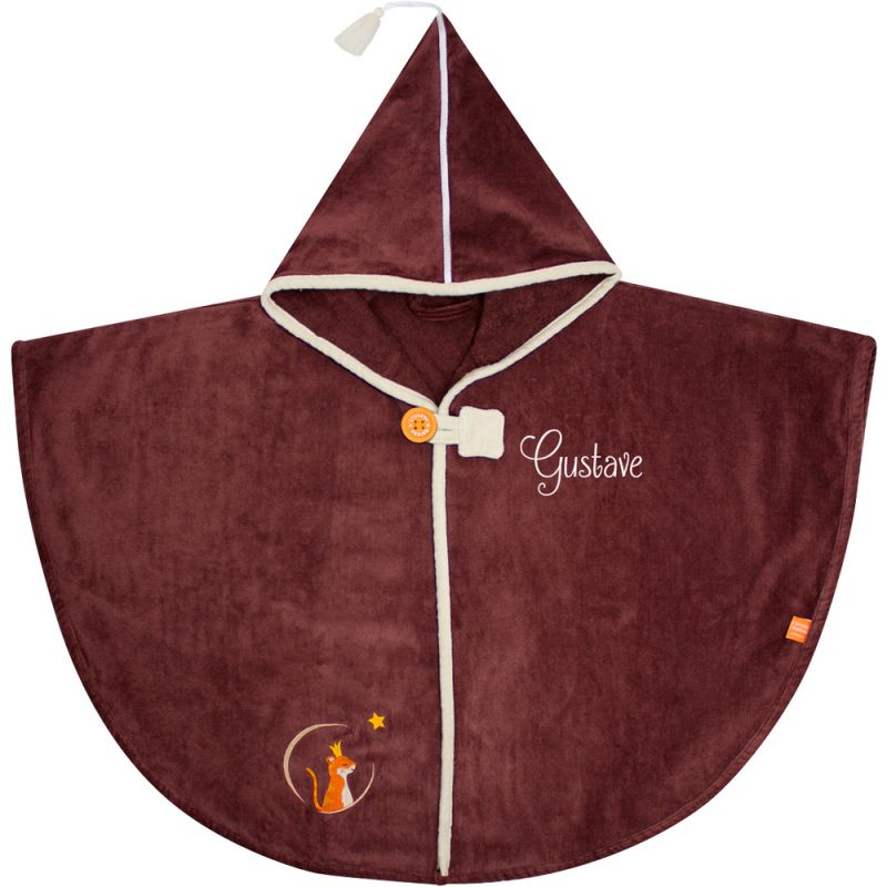 Poncho de bain tigre chocolat personnalisable (0-5 ans) L'oiseau bateau Produit 1