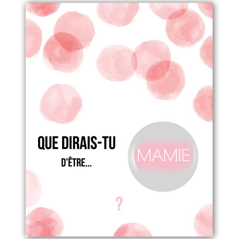 Carte à gratter Annonce de grossesse Aquarelle Mamie (8 x 10 cm) Les Boudeurs