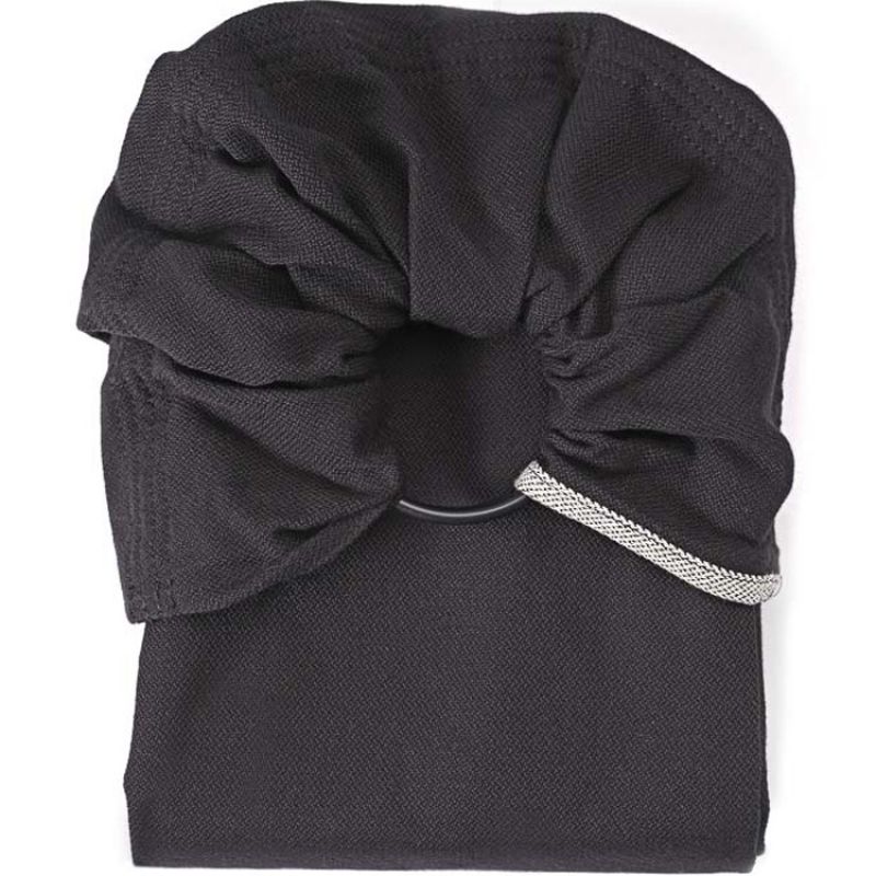 Echarpe de portage Sling sans noeud tissé en coton bio noir NéoBulle