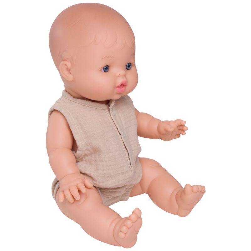 Barboteuse boutonnée pour poupée en gaze de coton biscuit BB & Co Produit 1