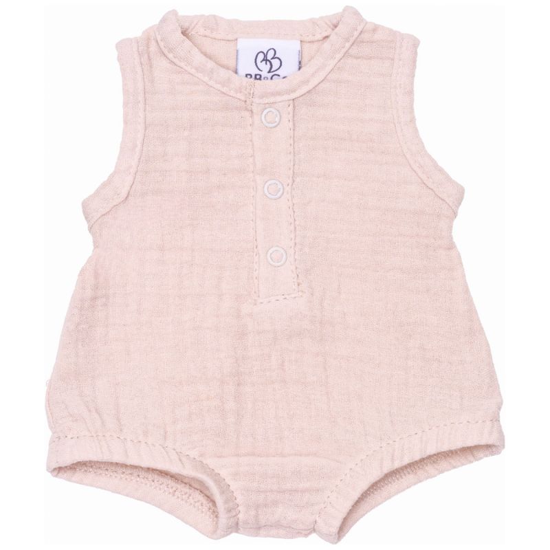 Barboteuse boutonnée pour poupée en gaze de coton biscuit BB & Co Produit 2
