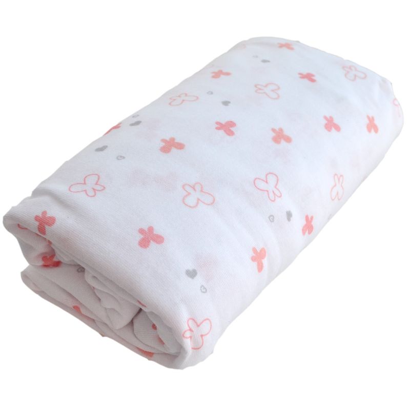 Drap housse rose Lapinou (60 x 120 cm) Domiva