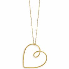 Collier chaîne 60 cm pendentif Love coeur ajouré 30 mm (vermeil doré)  par Coquine
