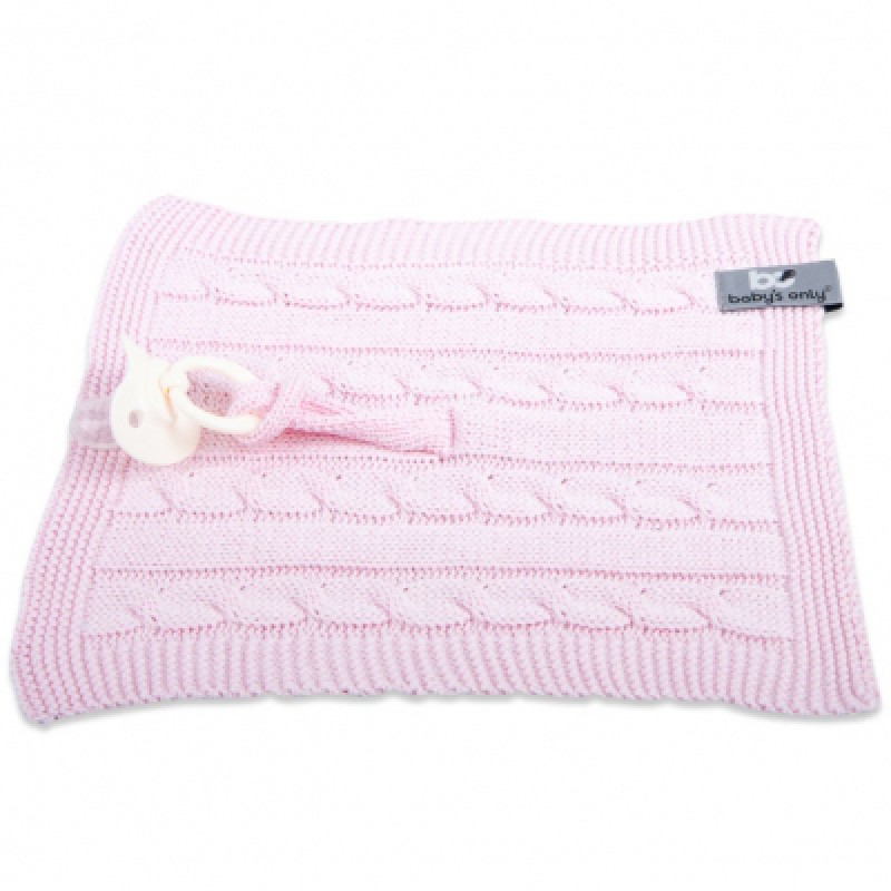 Attache sucette Cable Uni rose Baby's Only