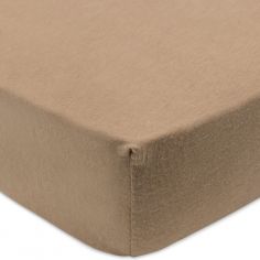 Lot de 2 draps housses en jersey Wild Rose-Biscuit (40 x 80 cm)