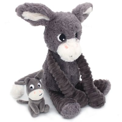 Peluche Poitou maman et bébé Les Ptipotos Gris (35 cm)